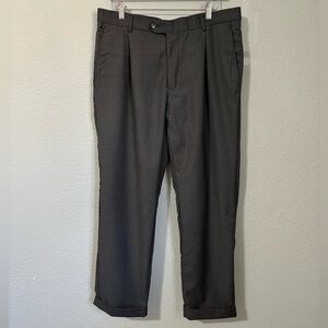 Reda Man Gray Super 130’S Wool Pleaded Suit Formal Business Pants Size 34X38